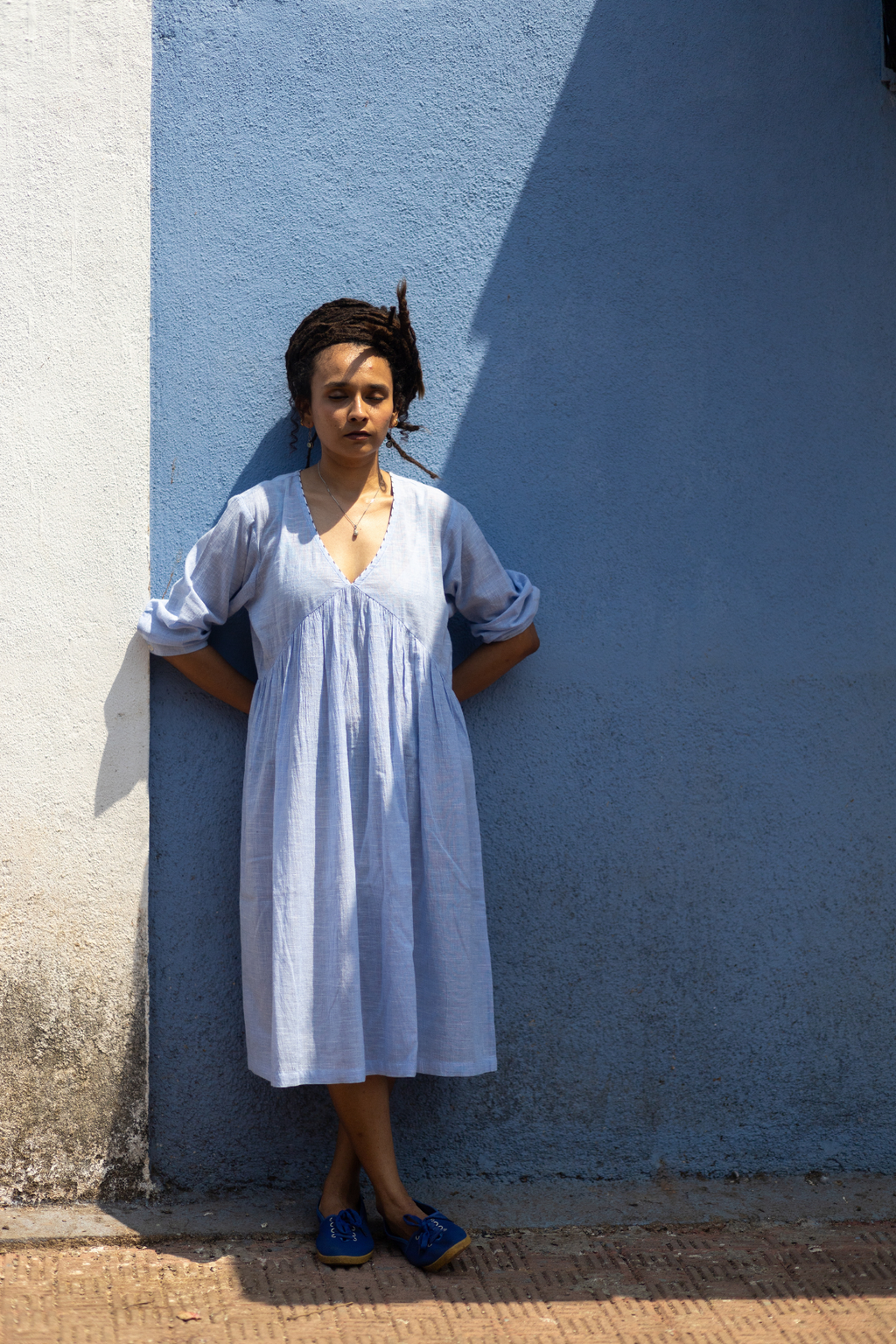 Nila Dress in Sky Blue