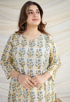 Kyra White Batik Kali Cotton Kurta