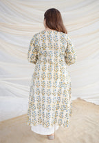 Kyra White Batik Kali Cotton Kurta