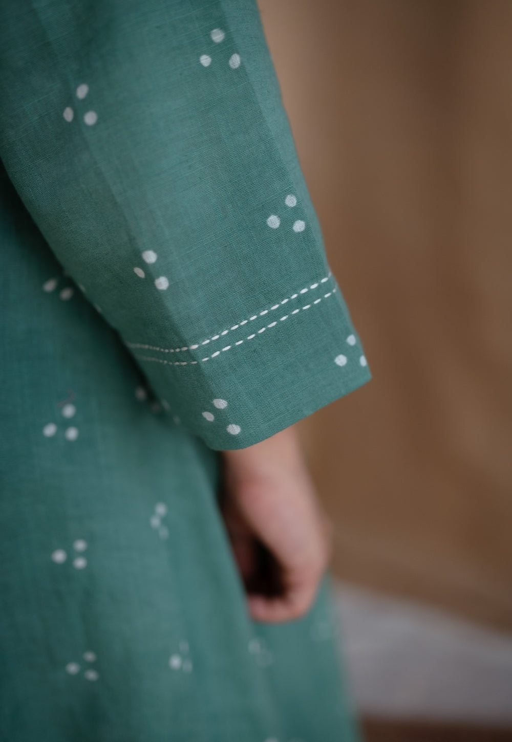 Sireen Dabu Slub Cotton Hand Embroidered Kali Kurta