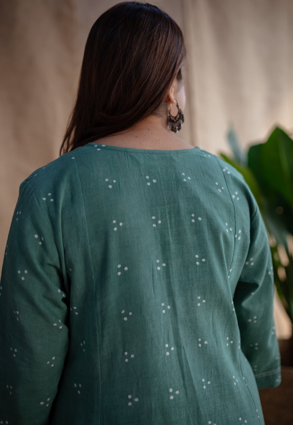 Sireen Dabu Slub Cotton Hand Embroidered Kali Kurta