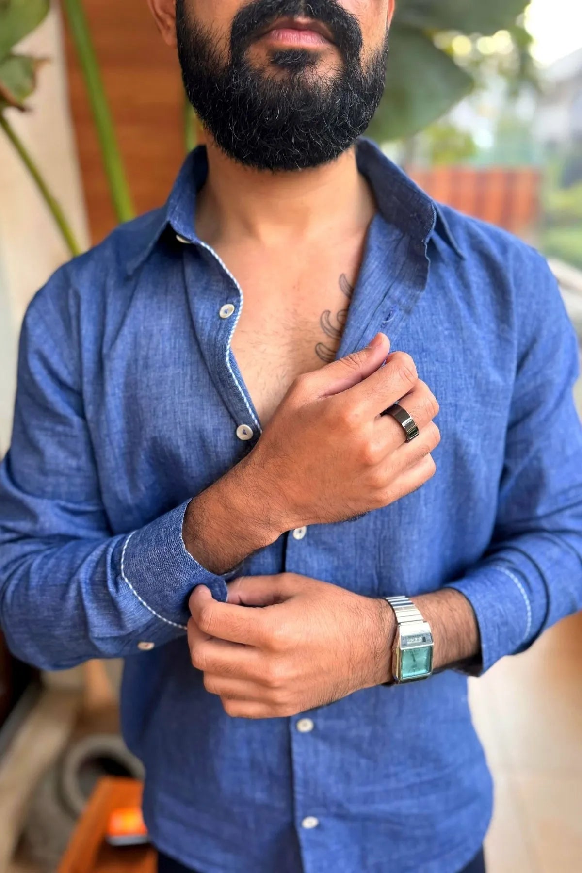 Sol Men Shirt in Navy Blue