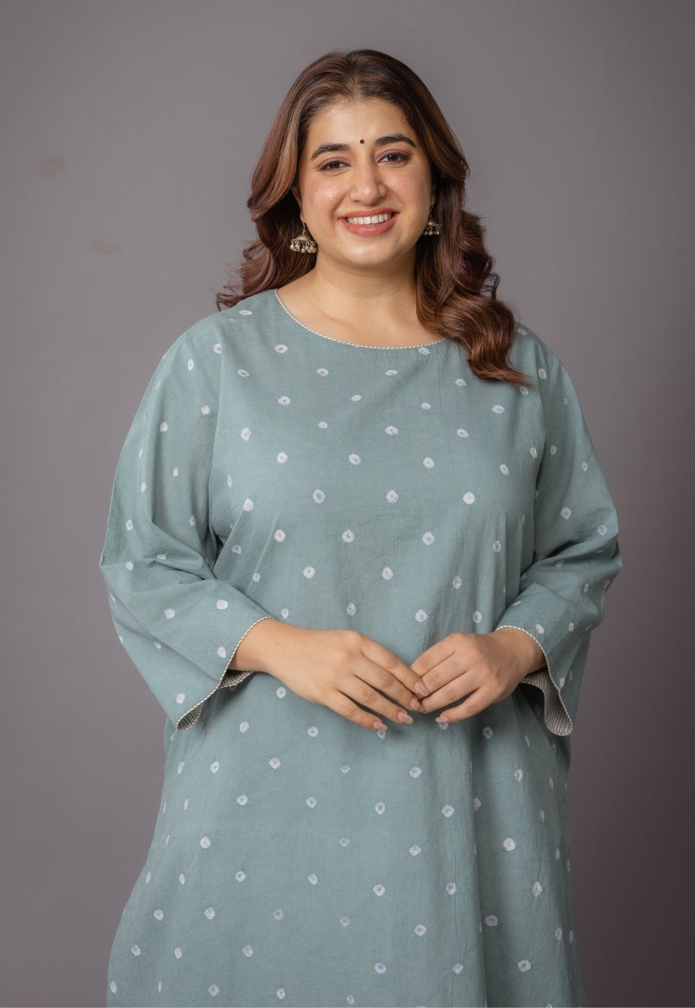 Harsha Green Bandhani Cotton Straight Kurta Set (Set of 2)