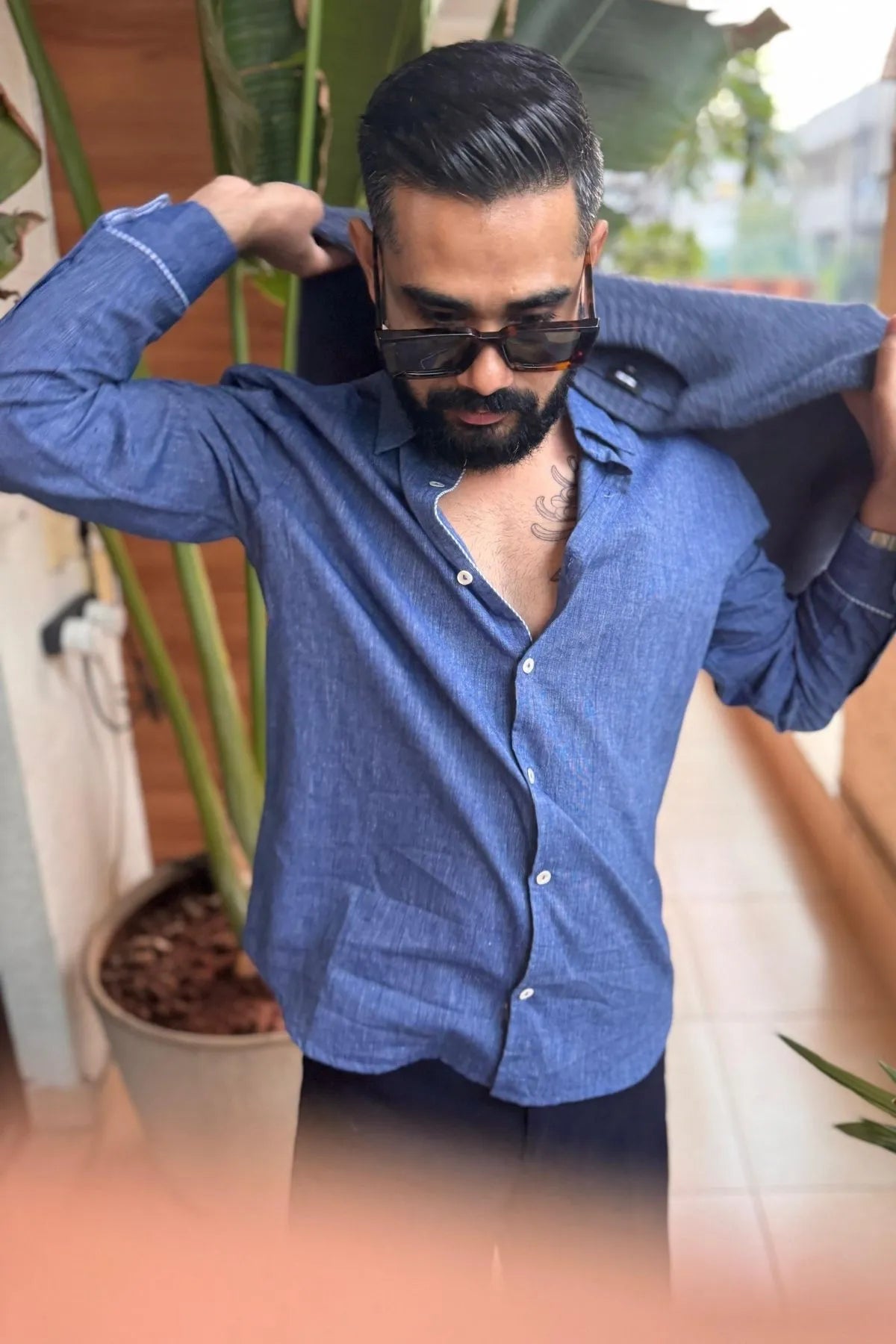 Sol Men Shirt in Navy Blue