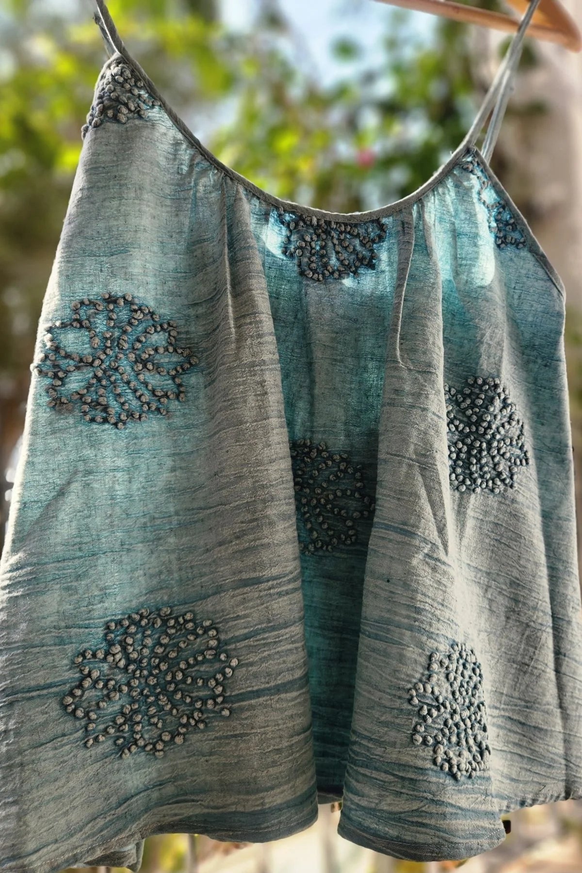 Aira Slim Strap Top in Blue