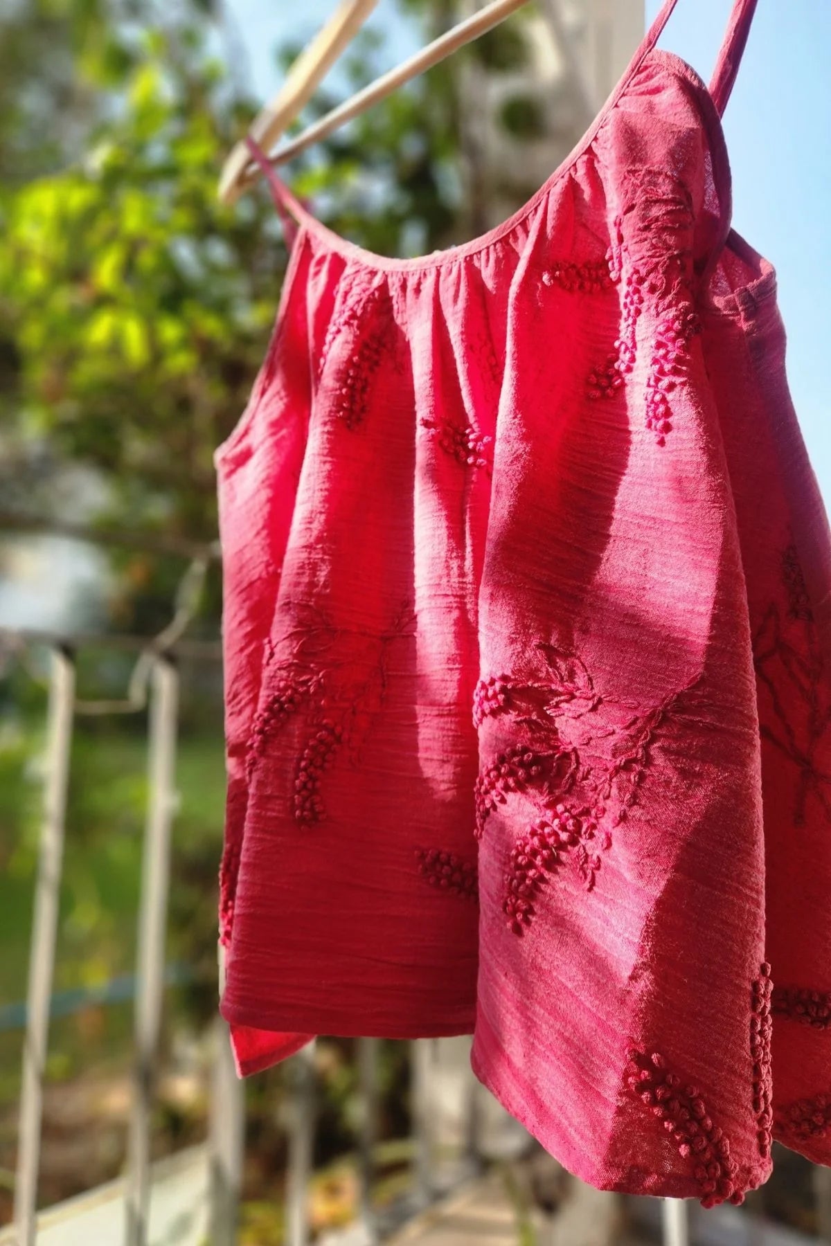 Aira Slim Strap Top in Pink