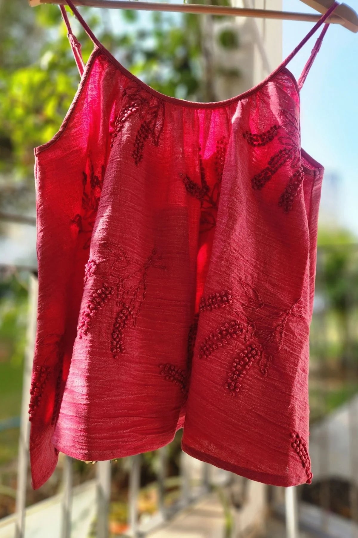 Aira Slim Strap Top in Pink