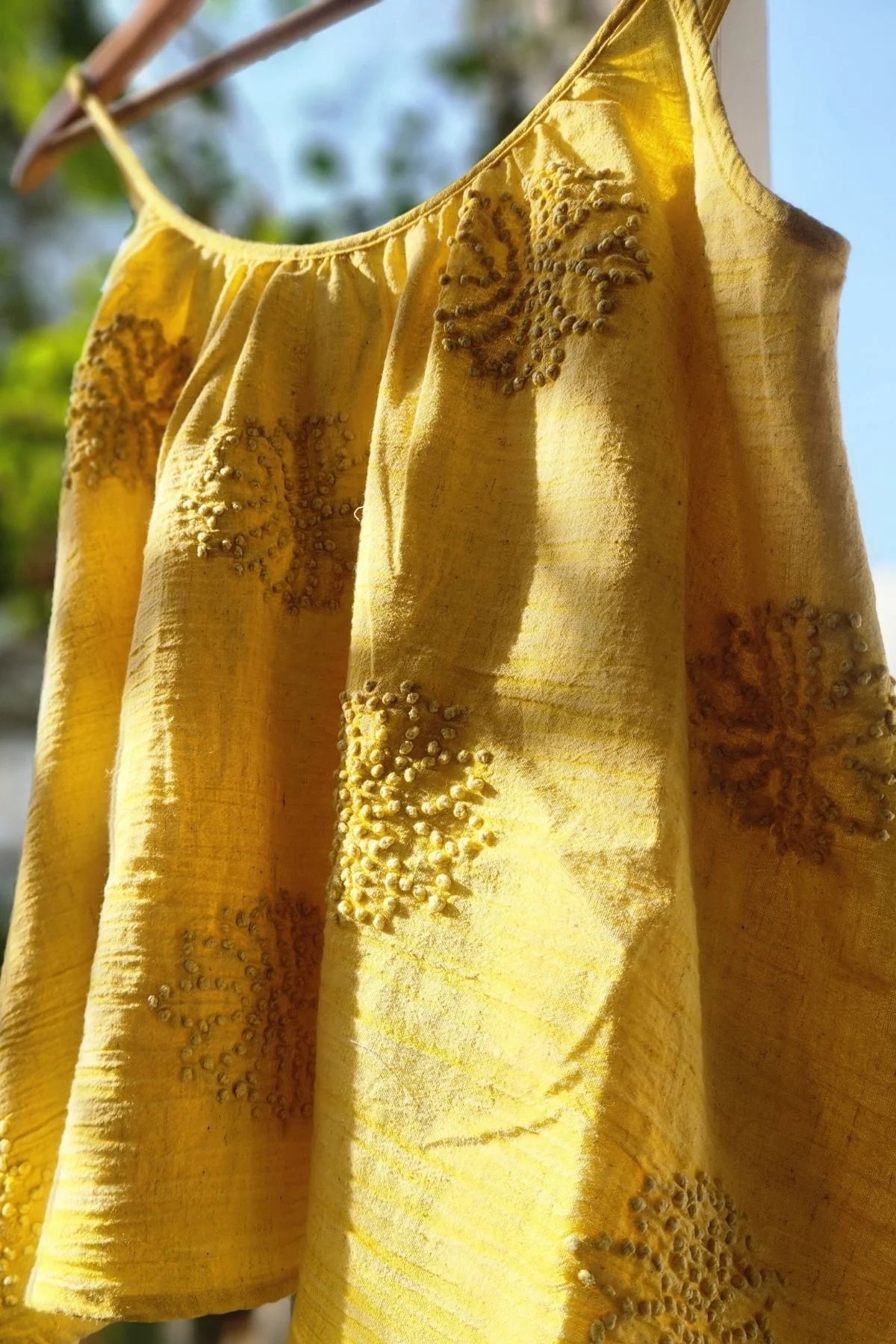 Aira Slim Strap Top in Yellow