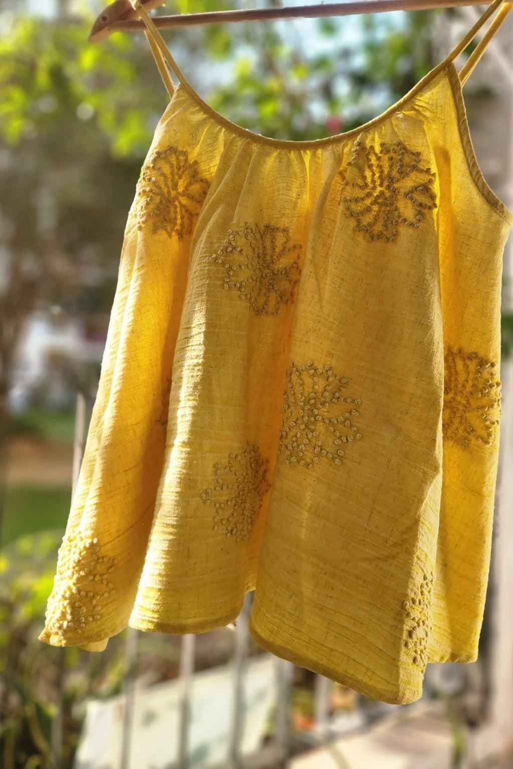 Aira Slim Strap Top in Yellow
