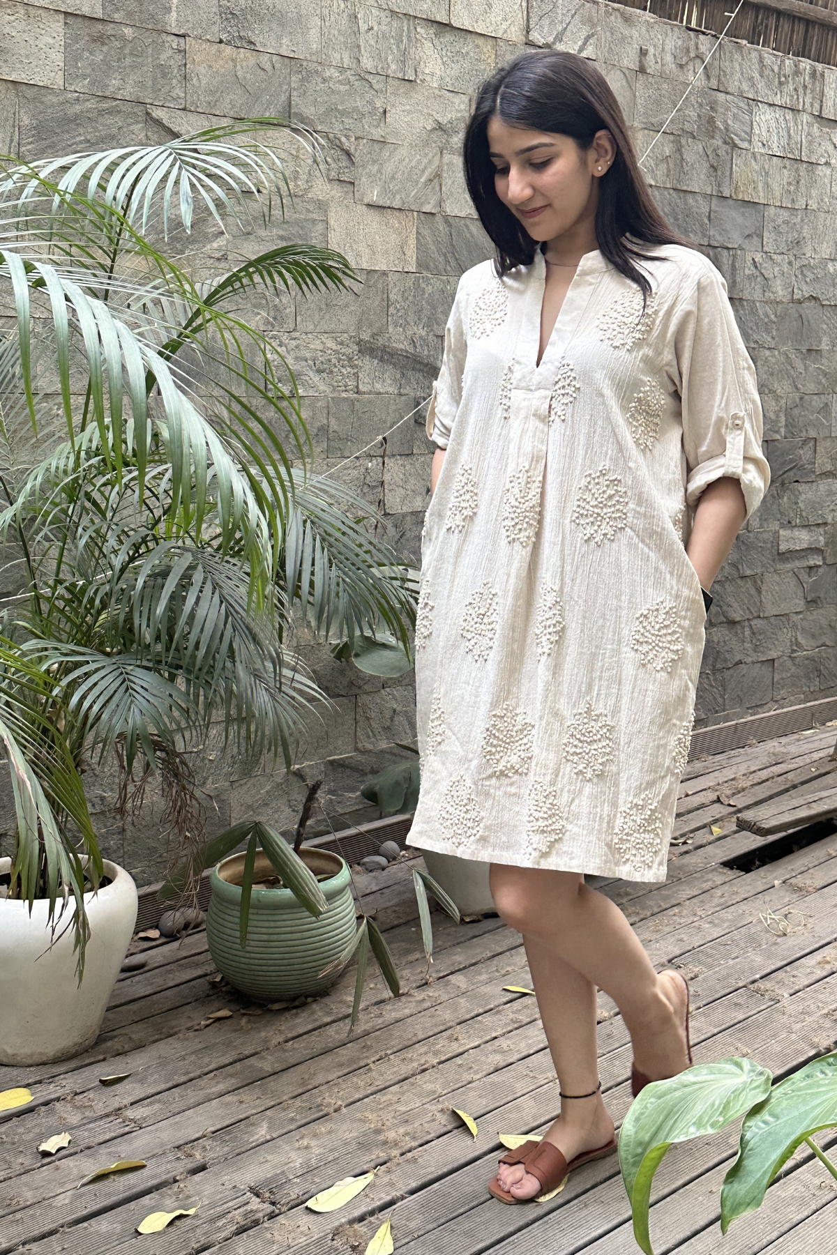 Nyra Dress - Natural beige