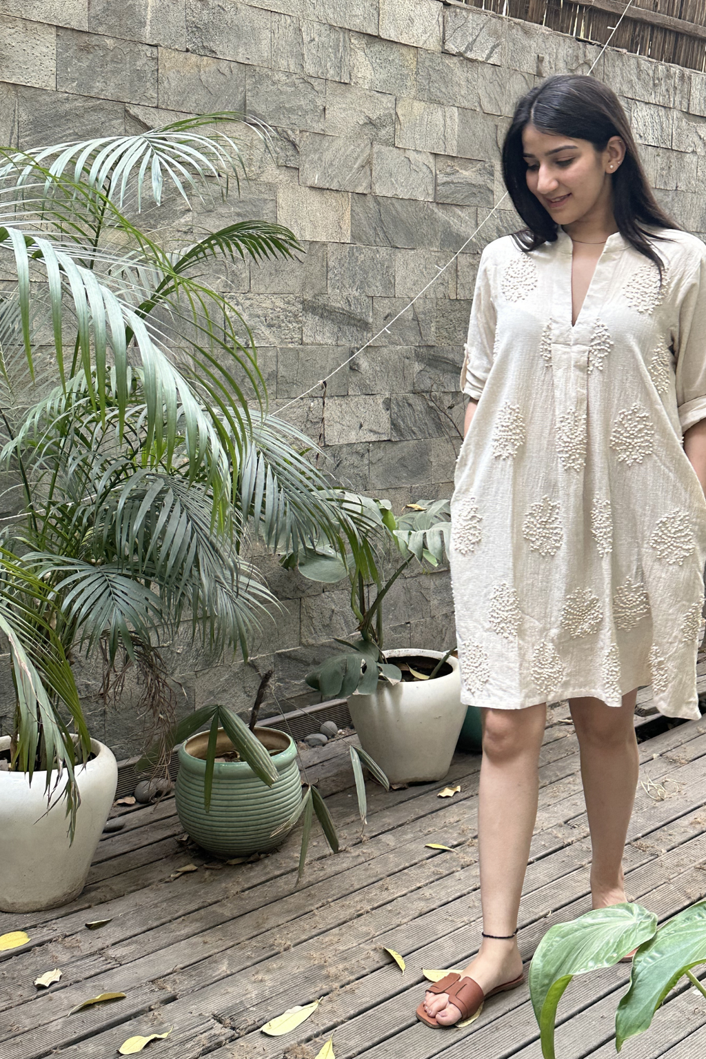 Nyra Dress in Natural Beige