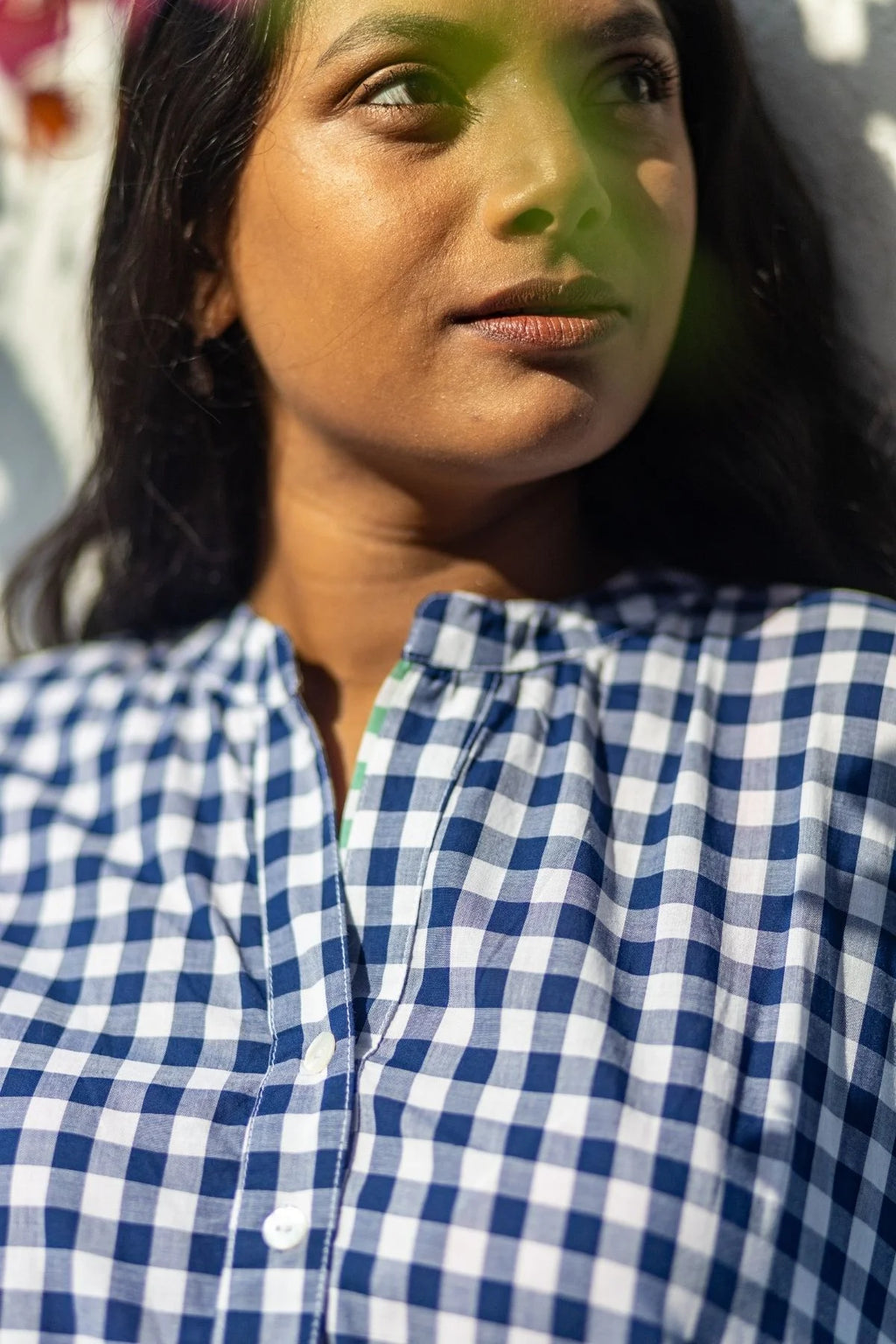 Zoya Tunic in Navy Blue Gingham