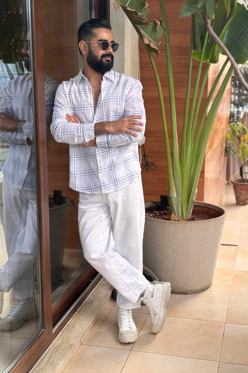 Sol Men Shirt - Blue checks