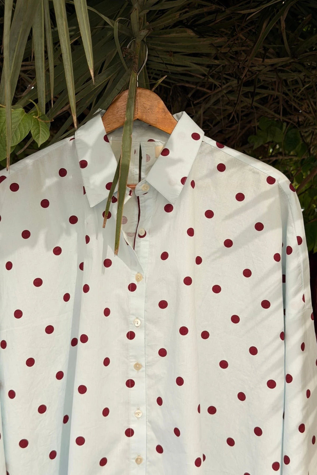 Fiza Shirt in Crimson Polka