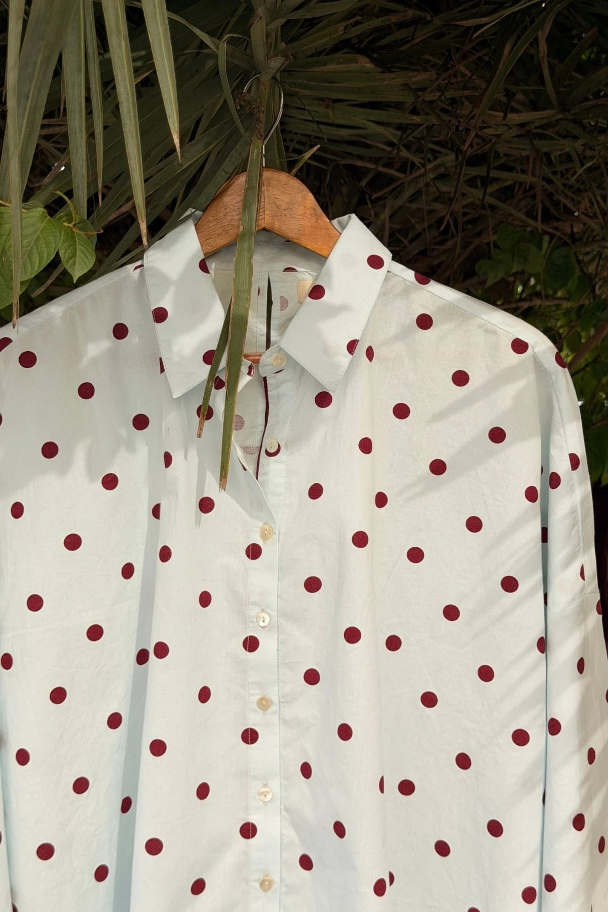 Fiza Shirt in Crimson Polka