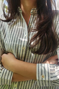 Fiza Shirt in Black & White Stripes
