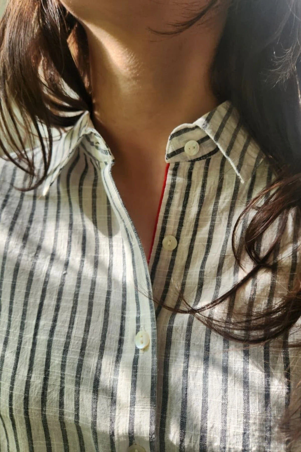 Fiza Shirt in Black & White Stripes