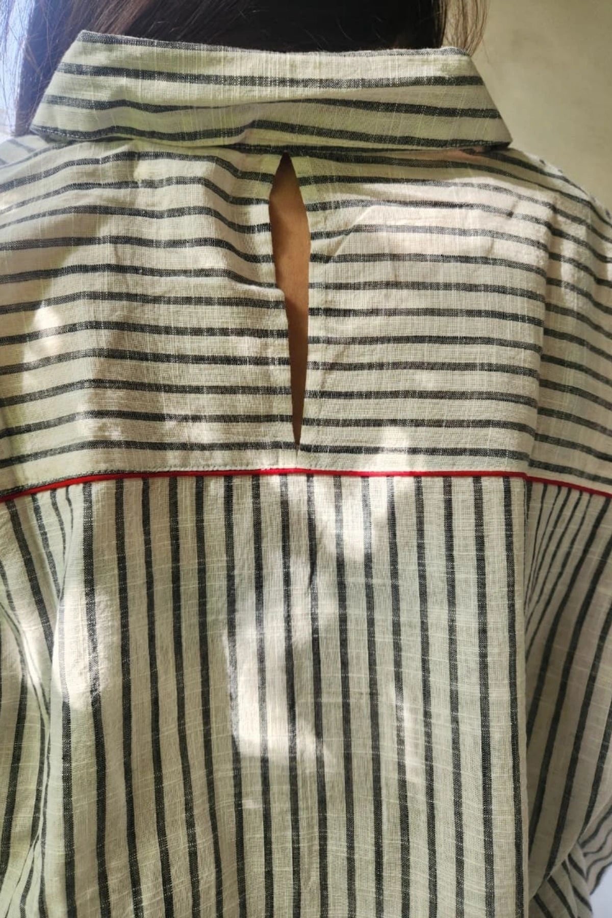 Fiza Shirt in Black & White Stripes