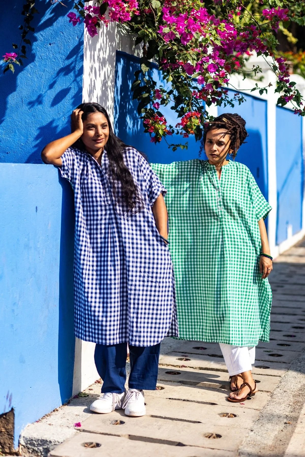 Zoya Tunic in Green Gingham