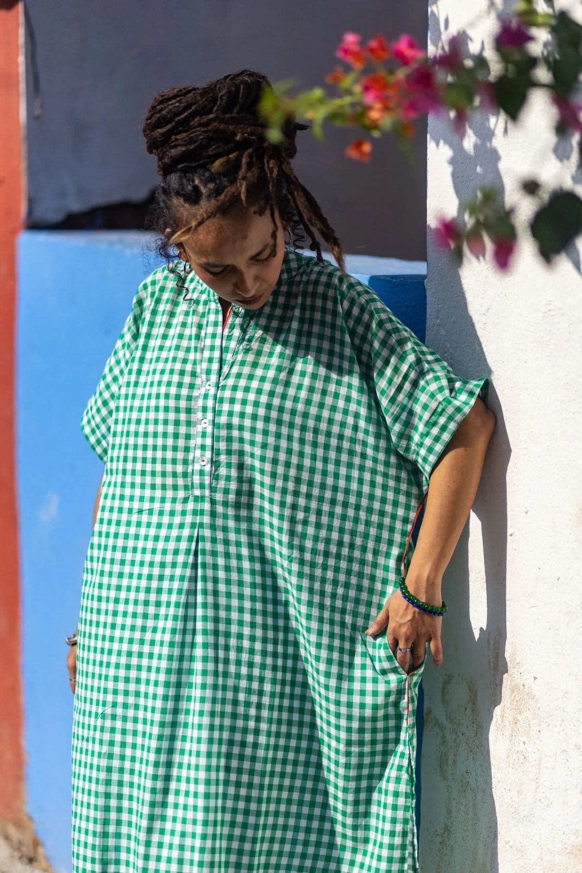 Zoya Tunic in Green Gingham
