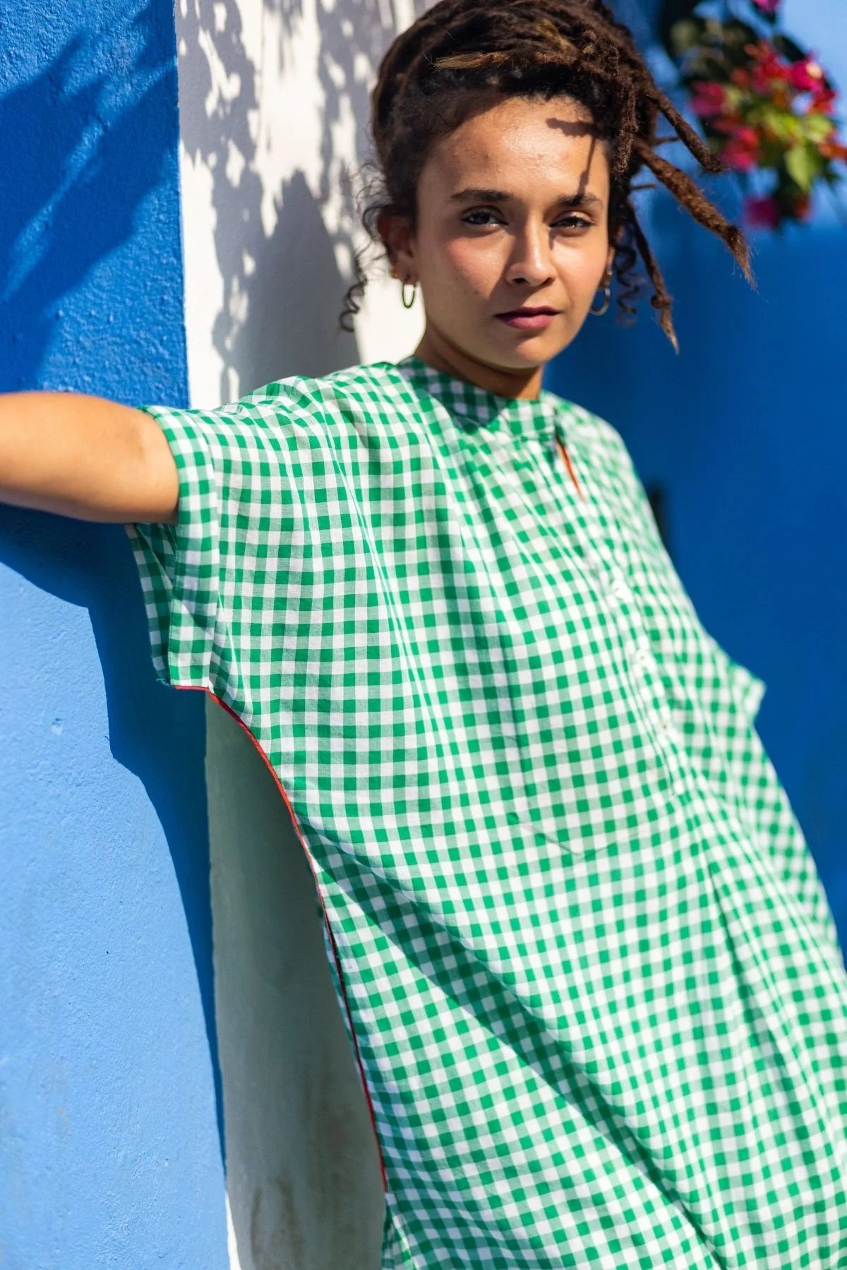 Zoya Tunic in Green Gingham