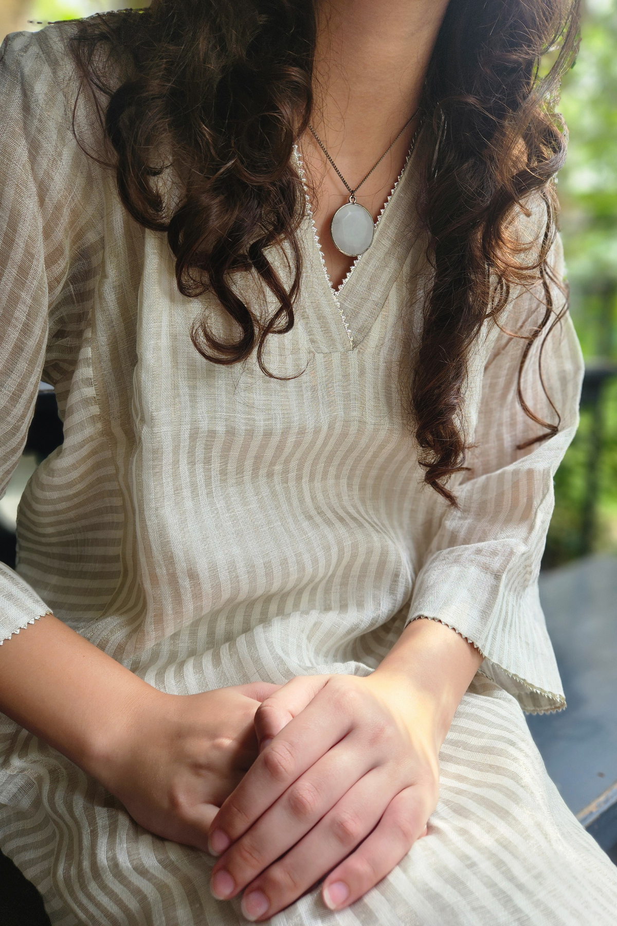 Kali Loose kurta Linen - Ivory