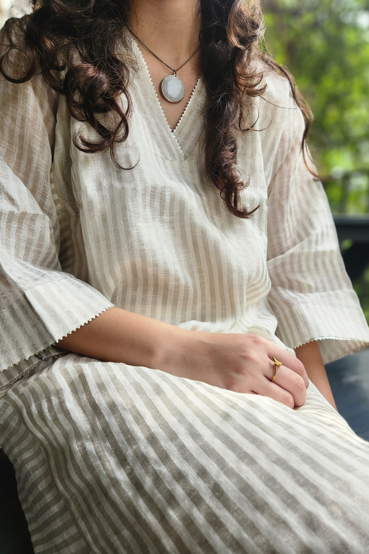 Kali Loose kurta Linen - Ivory