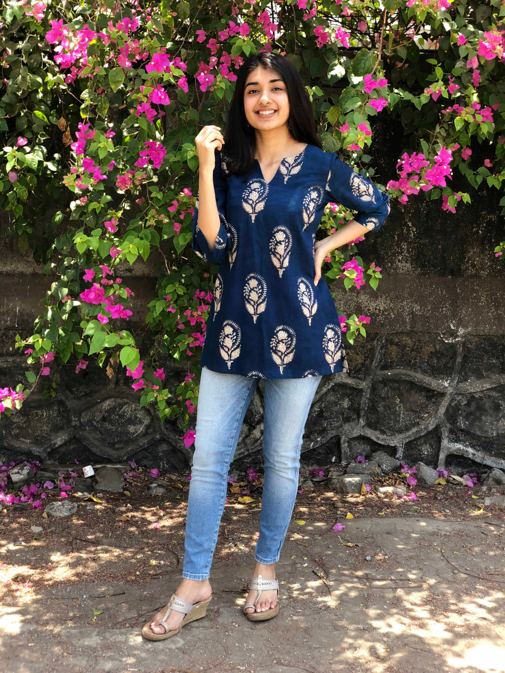 Neeti Indigo Boota Short Top