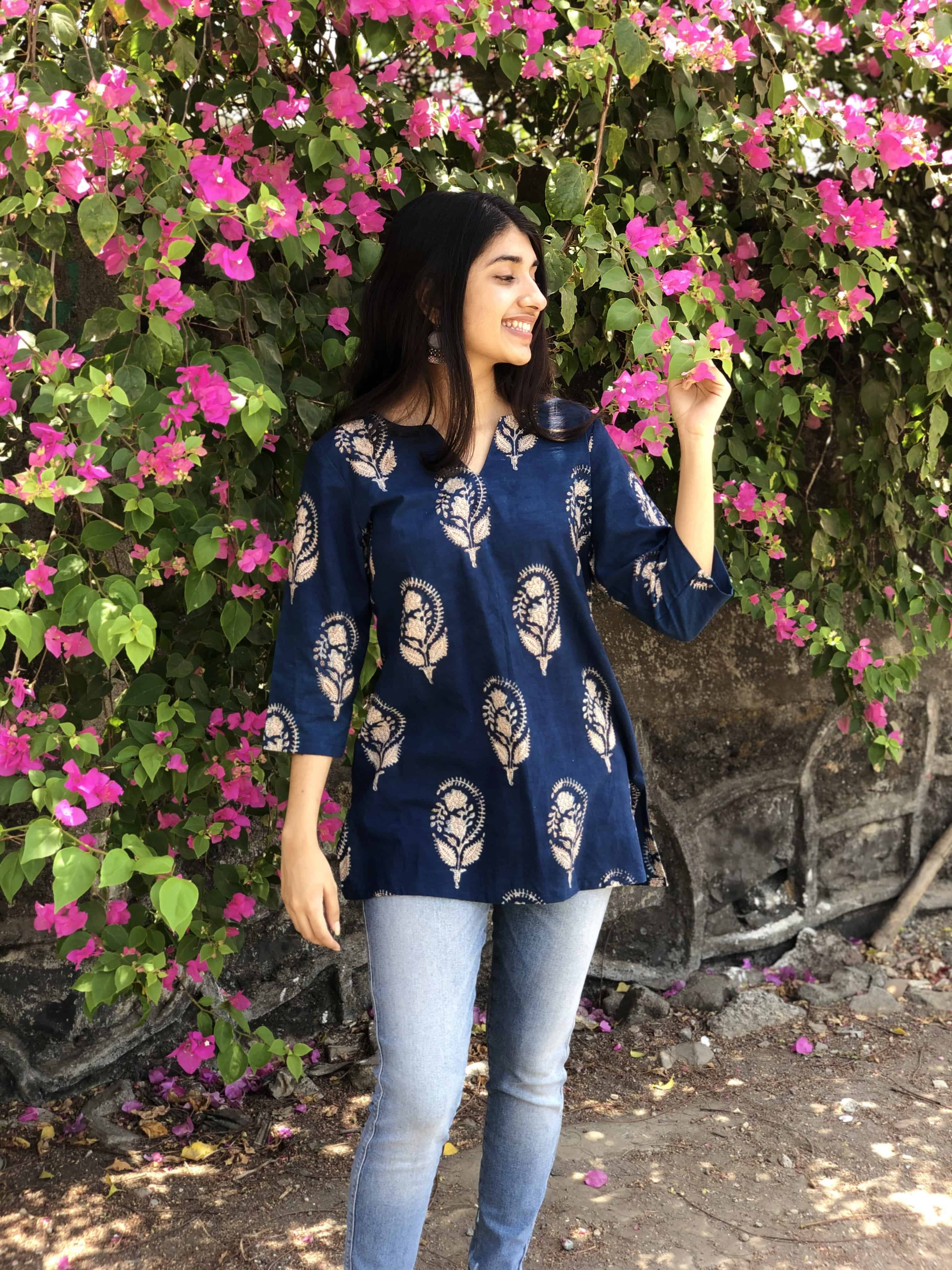 Neeti Indigo Boota Short Top