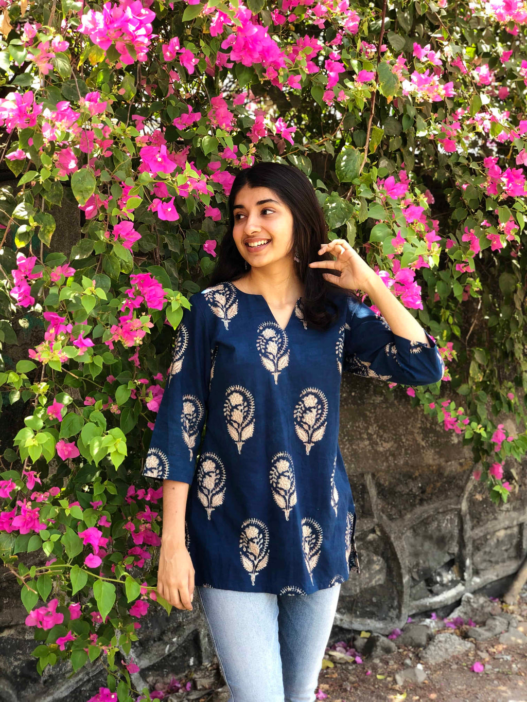 Neeti Indigo Boota Short Top