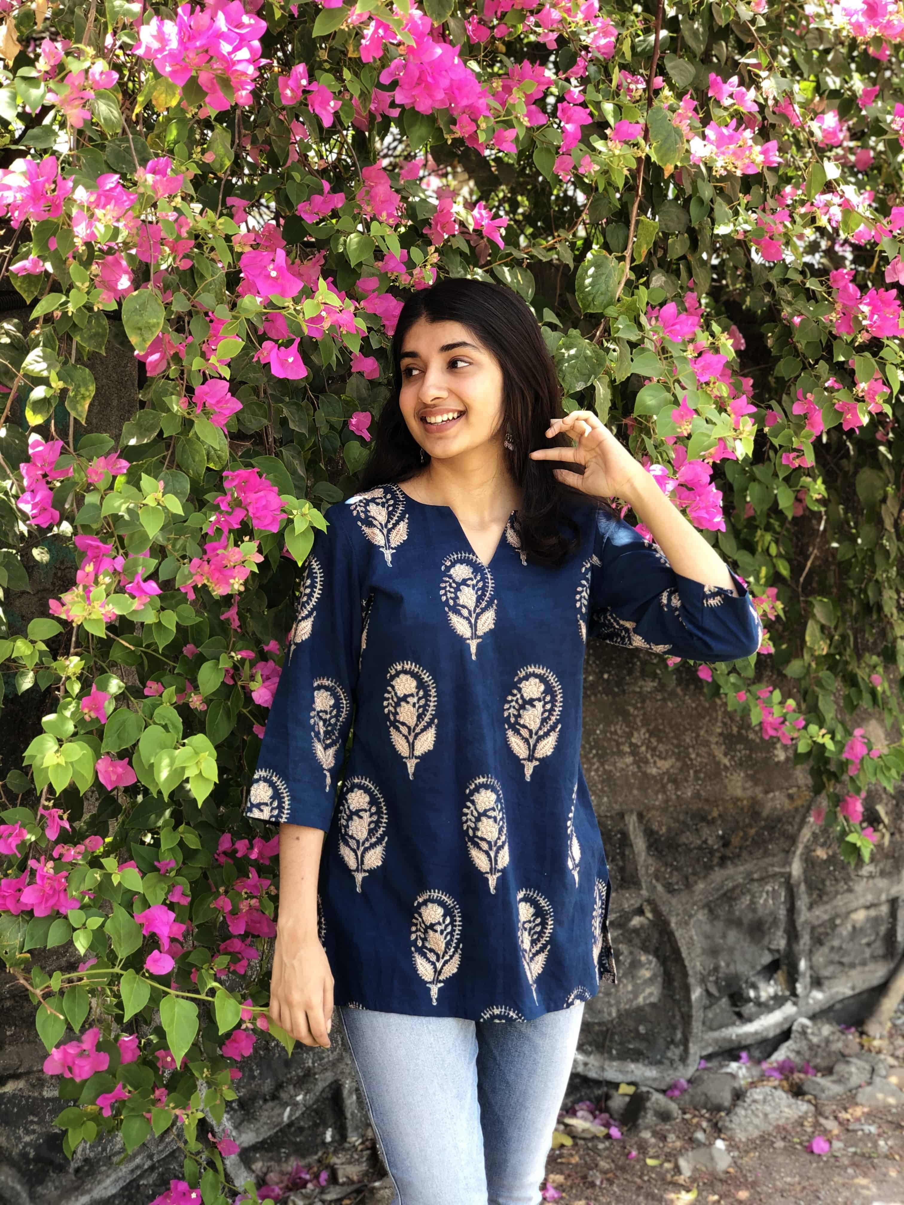 Neeti Indigo Boota Short Top