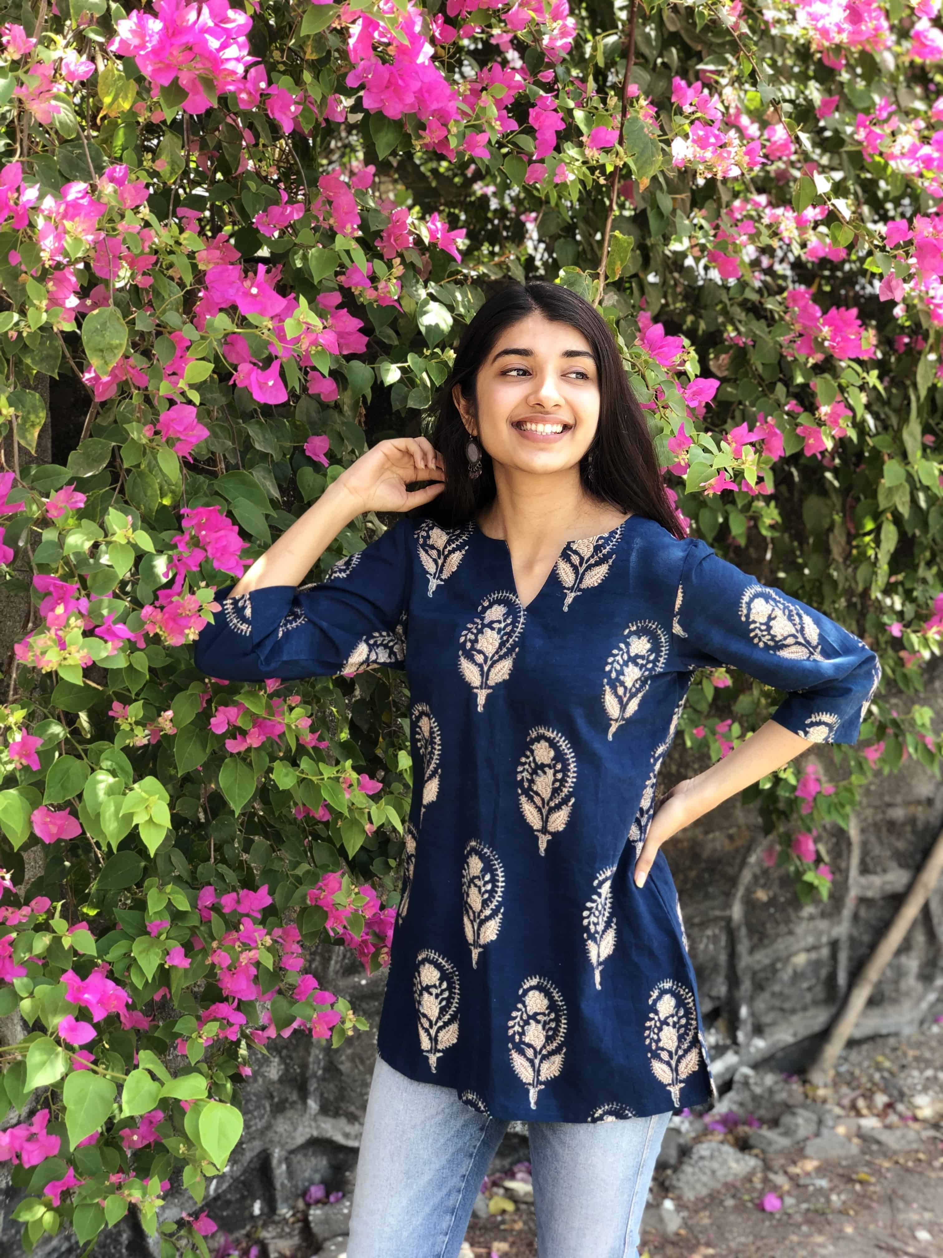 Neeti Indigo Boota Short Top