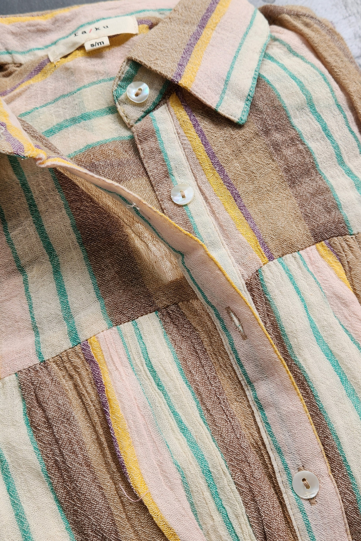 Lola Tiered Shirt Dress in Stripes