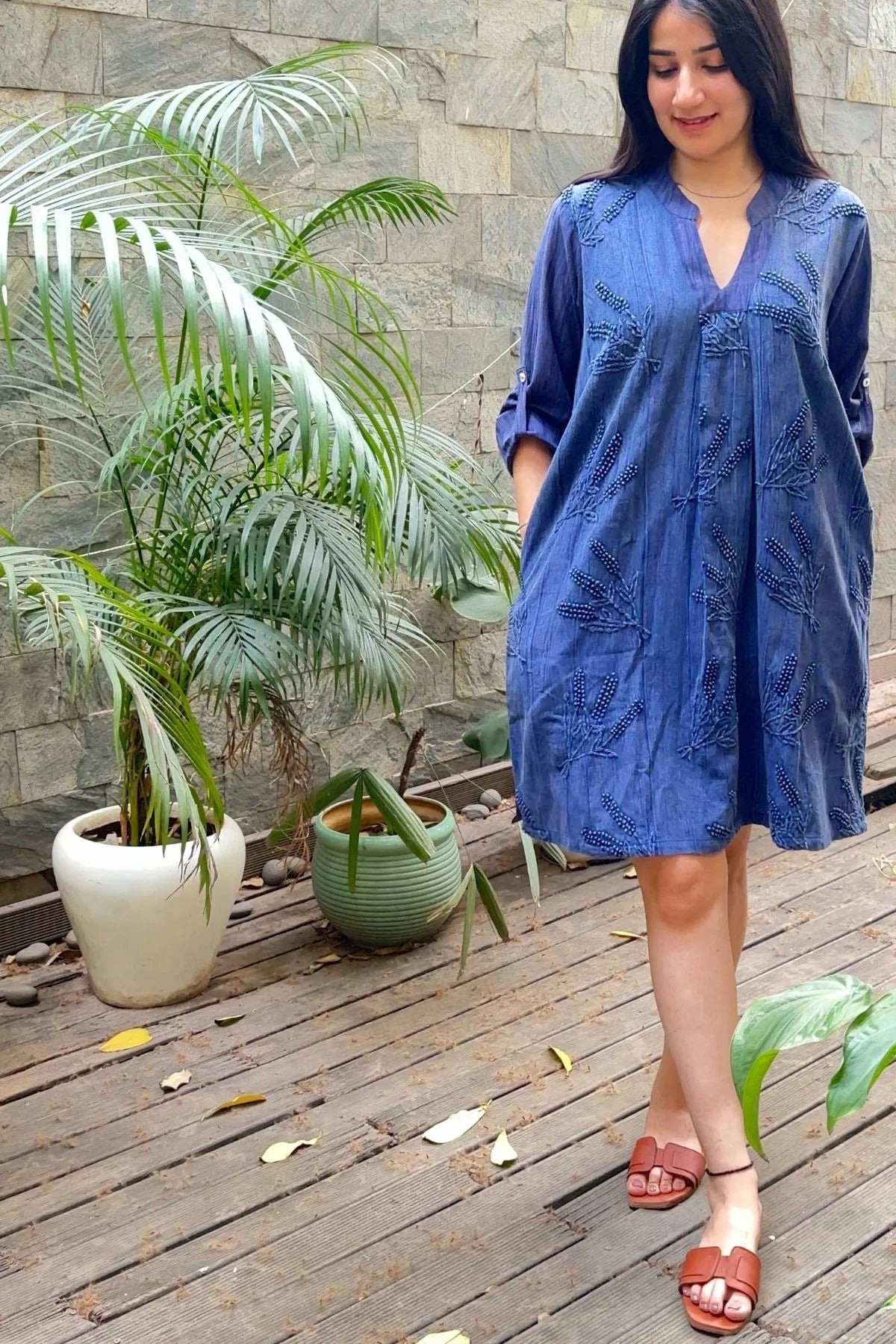 Nyra Dress in Blue Indigo