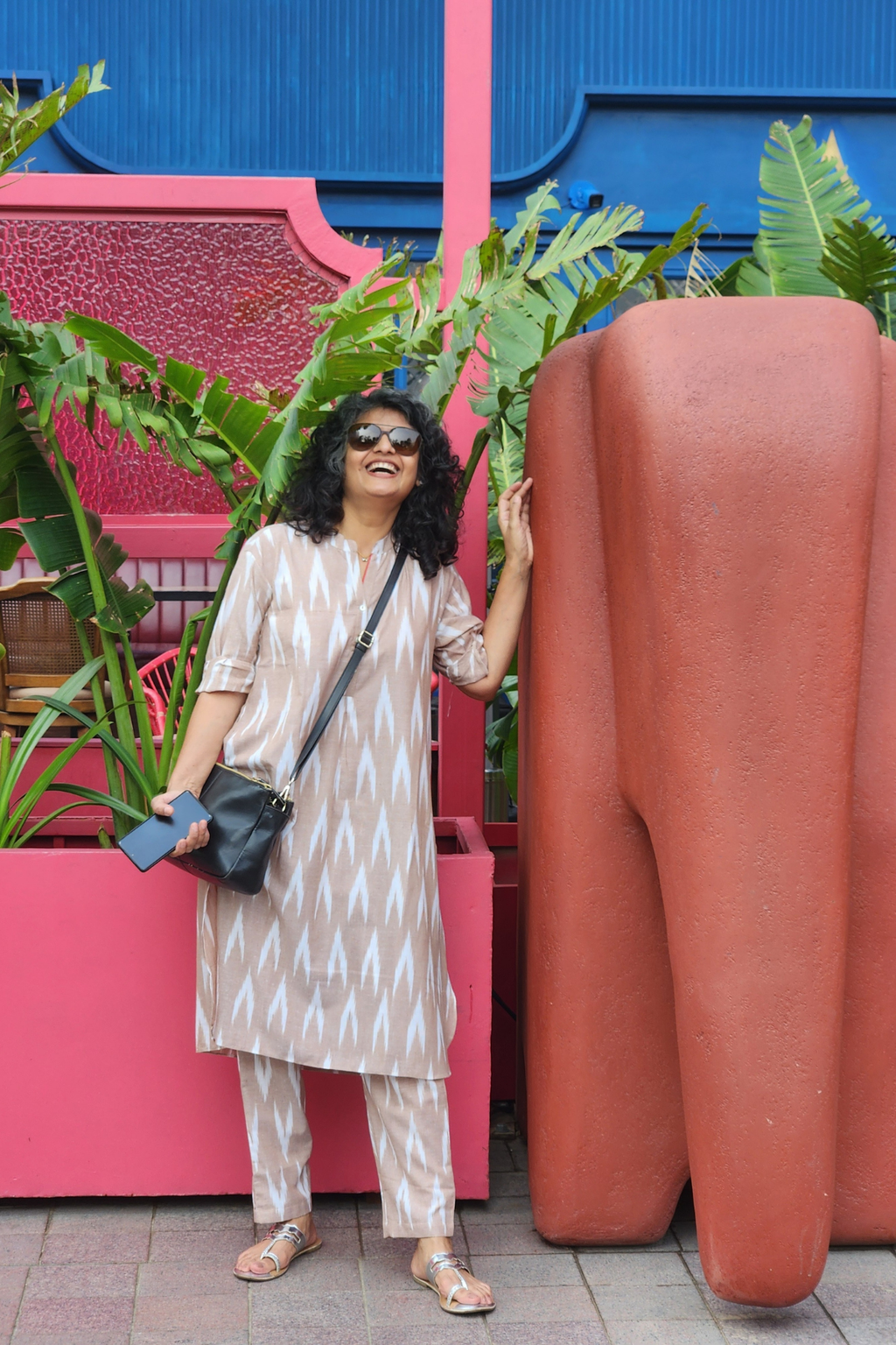 Ojal Coord set - Natural beige Ikat