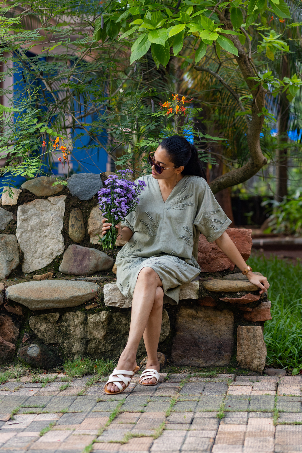 Elize Dress - Olive green