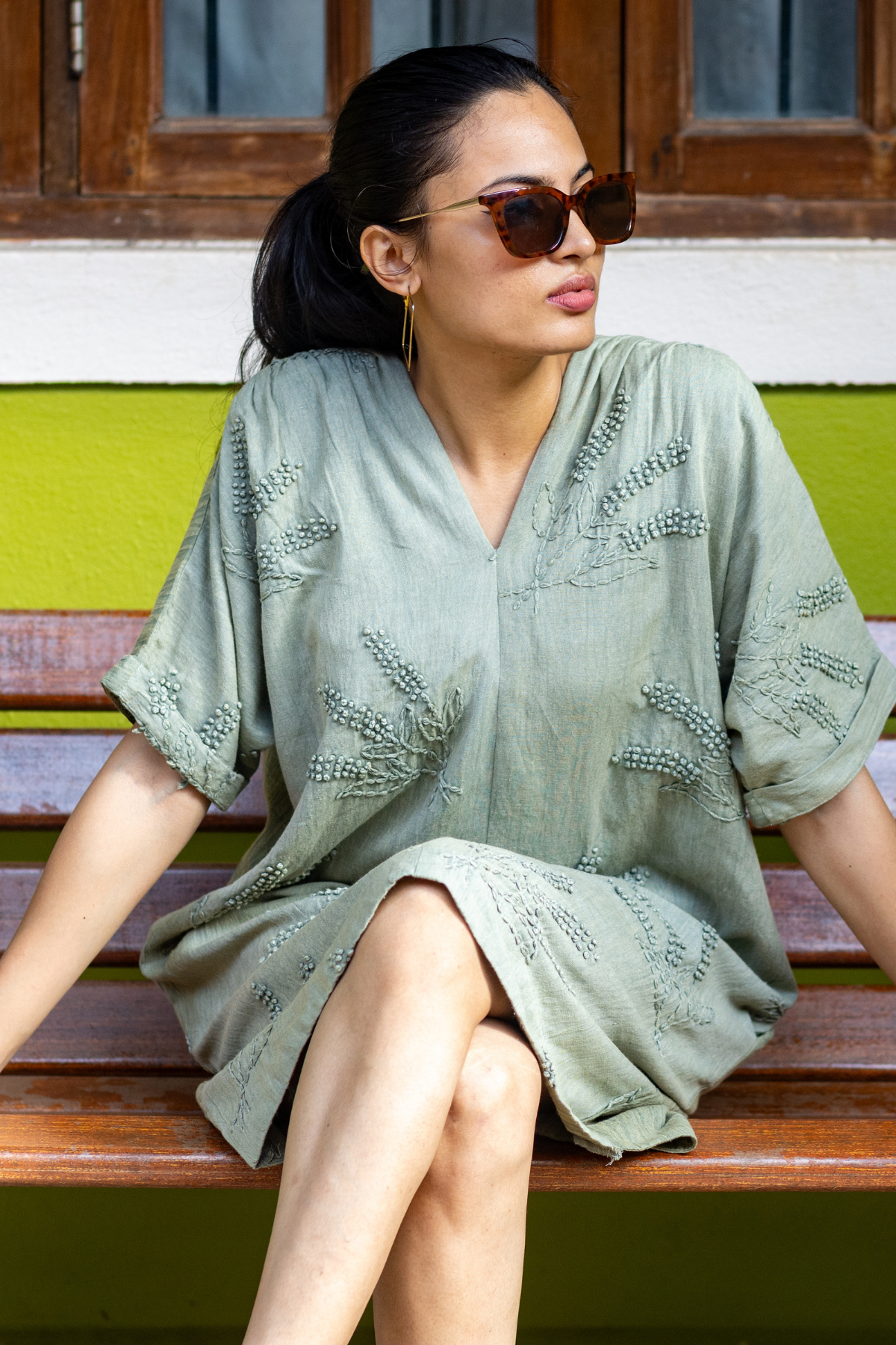 Elize Dress - Olive green