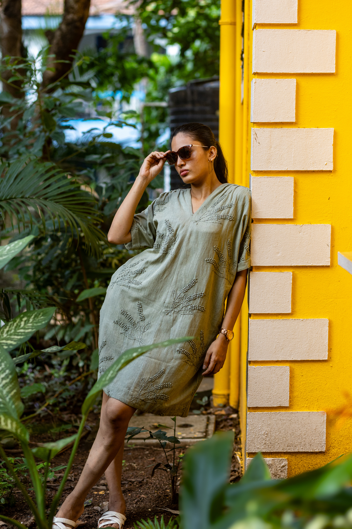 Elize Dress - Olive green