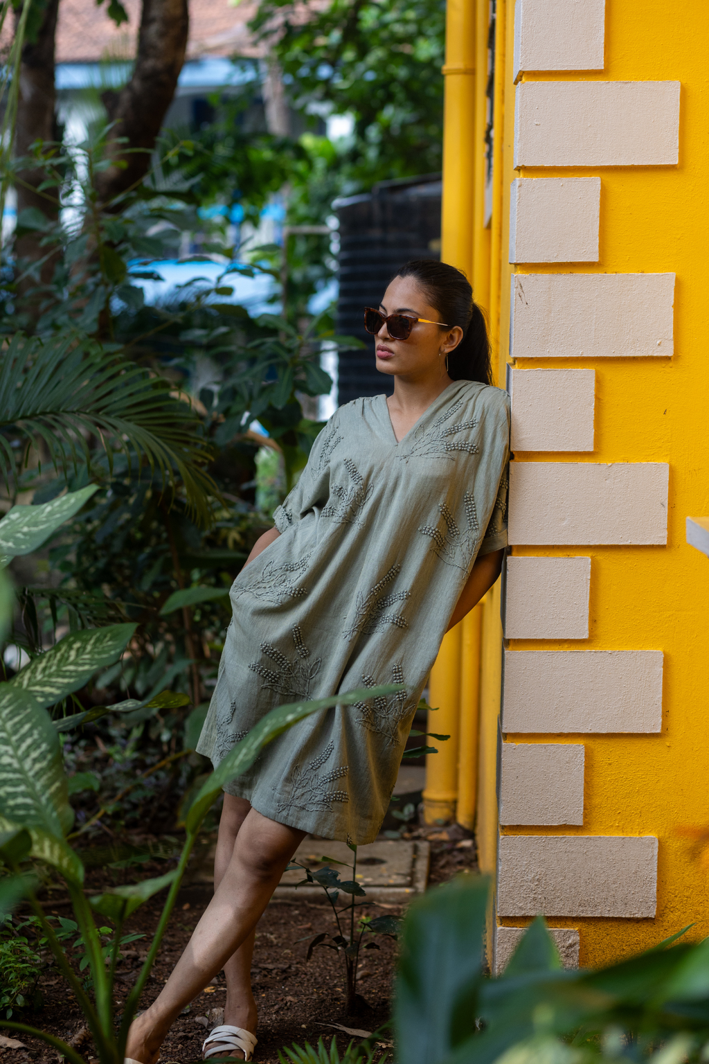 Elize Dress - Olive green