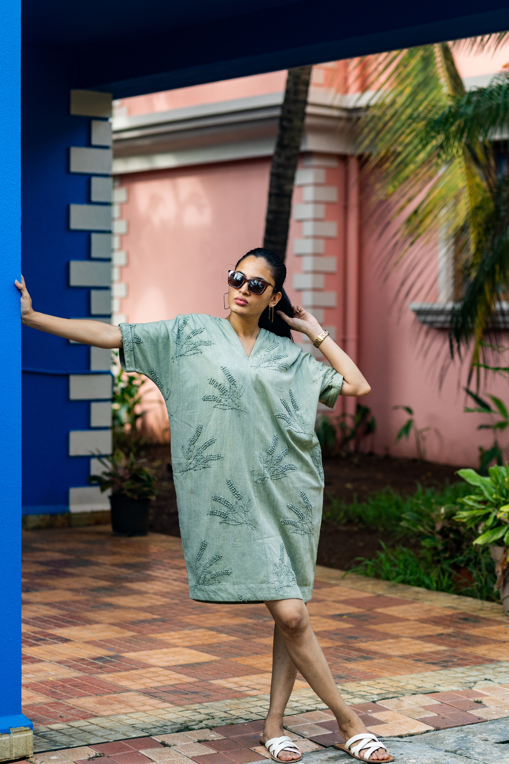 Elize Dress - Olive green