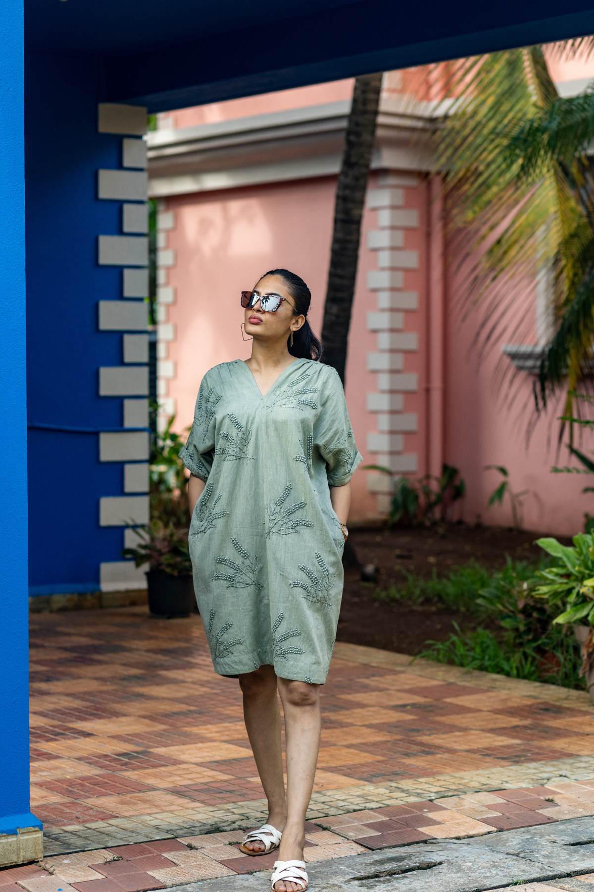 Elize Dress - Olive green