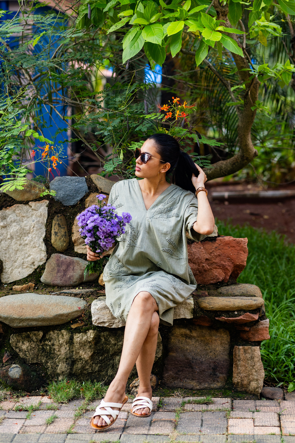 Elize Dress - Olive green