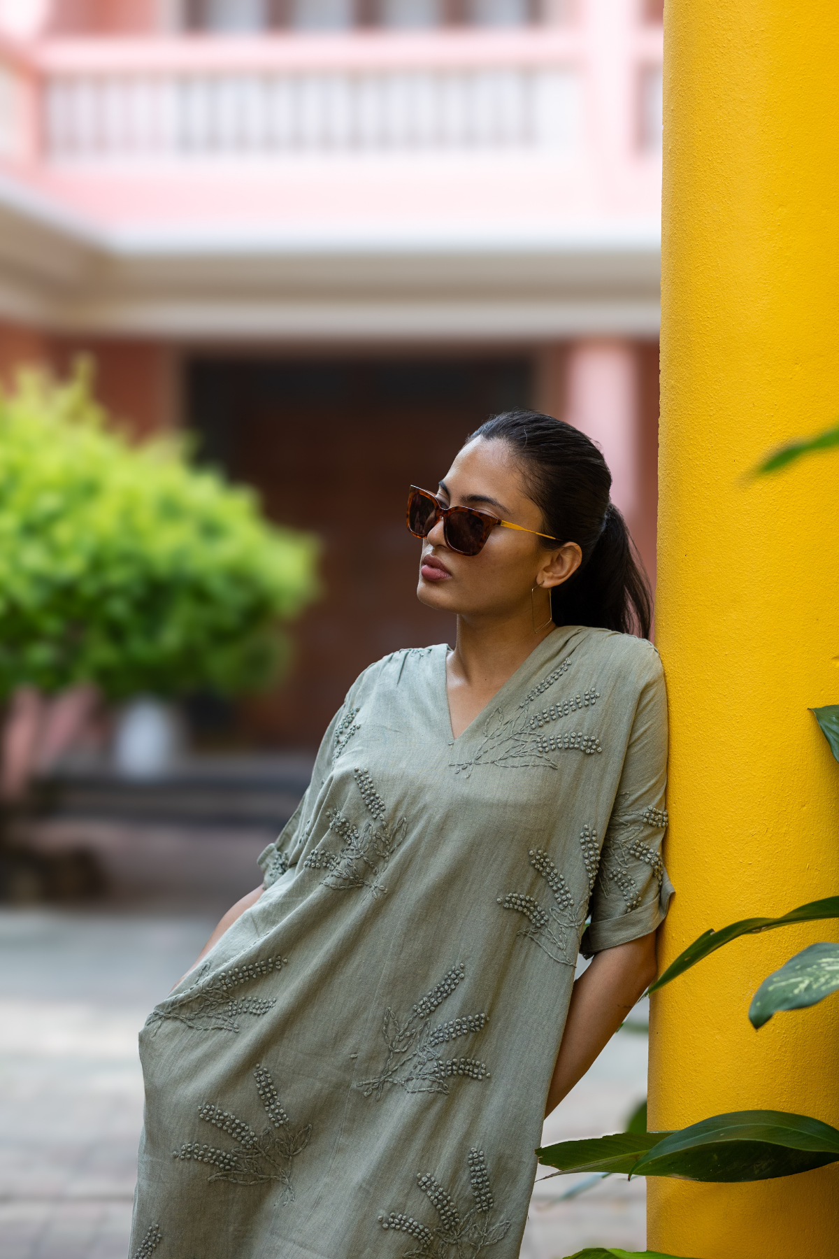 Elize Dress - Olive green