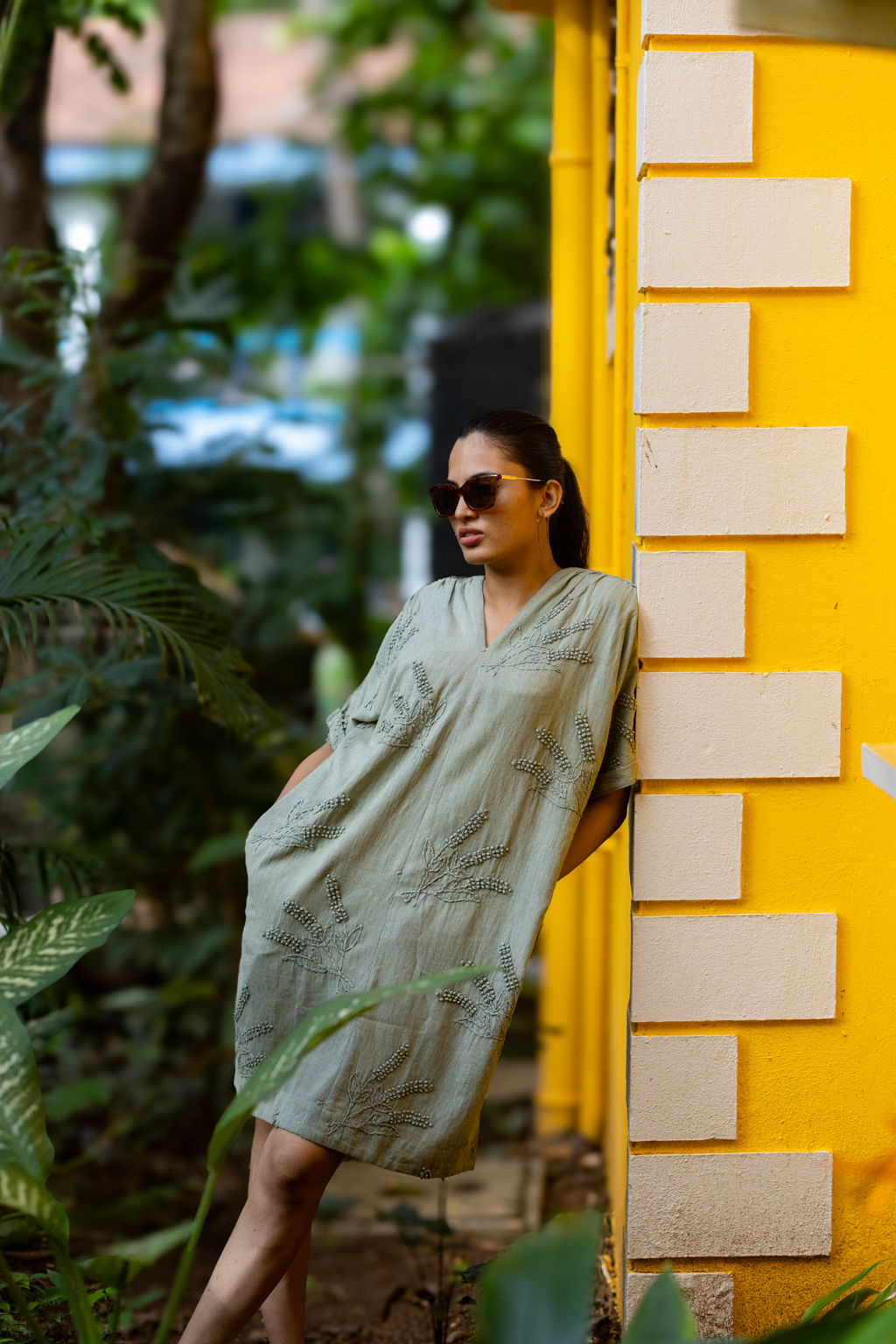 Elize Dress - Olive green