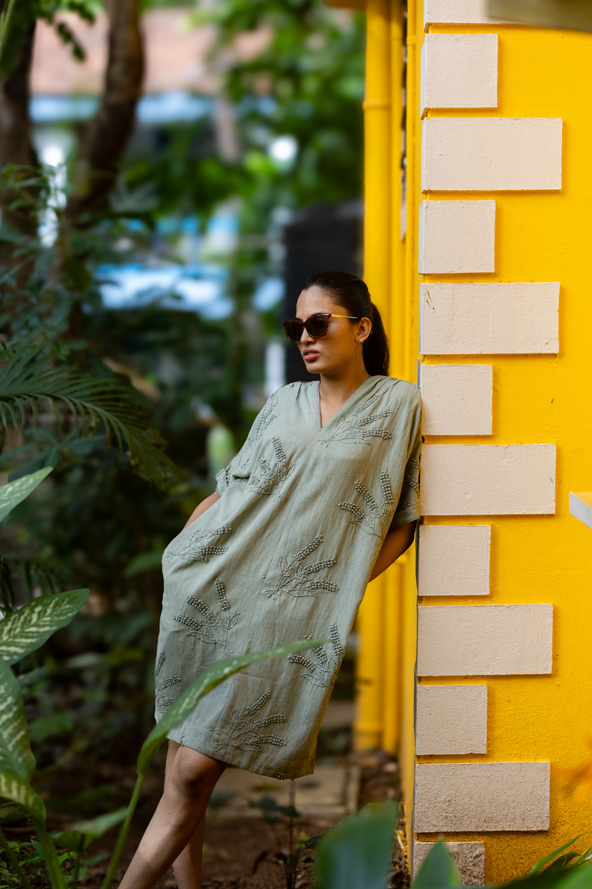 Elize Dress - Olive green