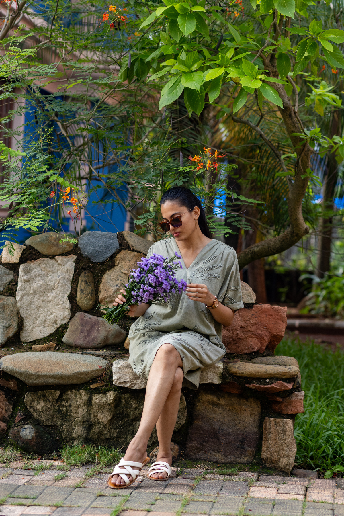 Elize Dress - Olive green