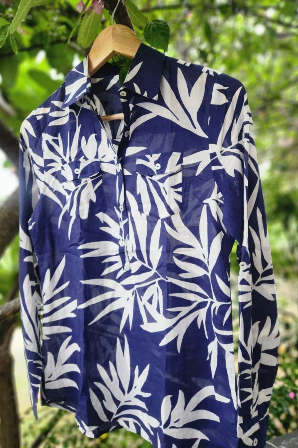 Raahi Shirt in Blue Print