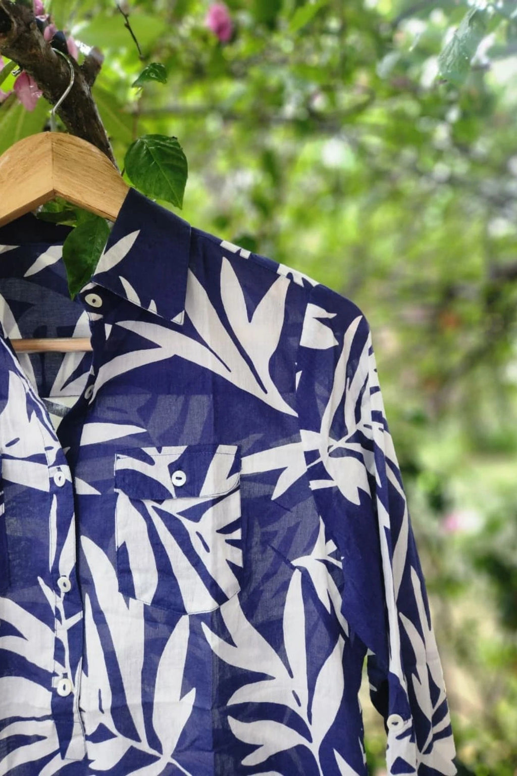 Raahi Shirt in Blue Print