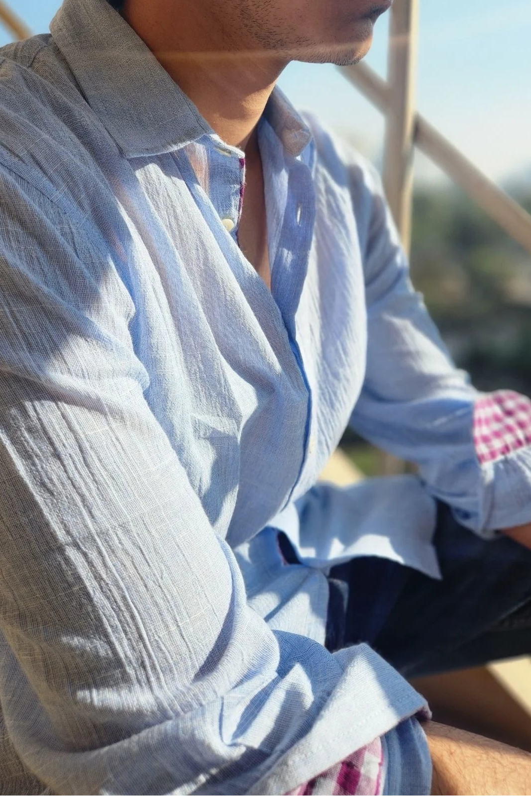 Sol Men Shirt in Sky Blue