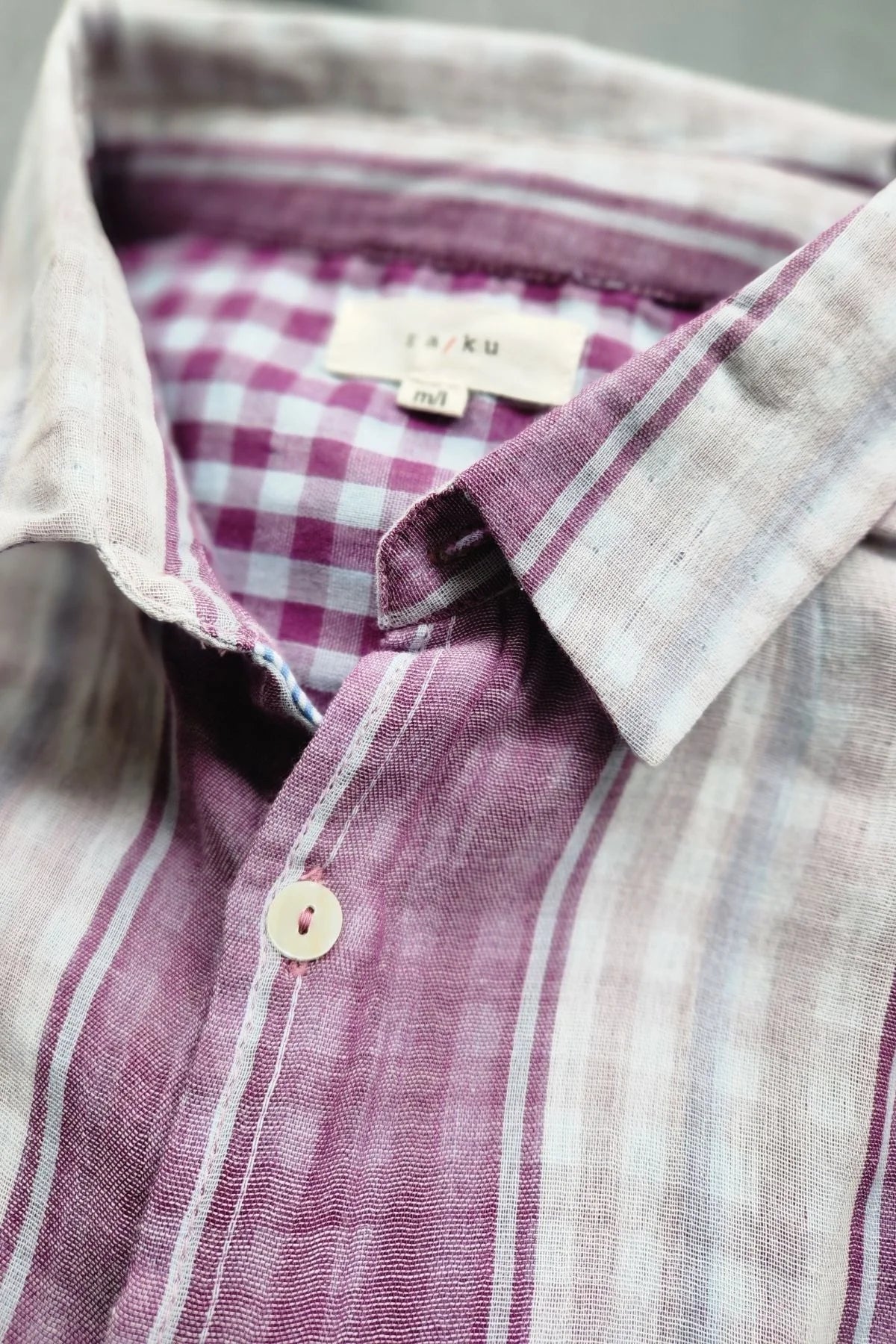 Sol Men Shirt in Purple & Mauve Stripes